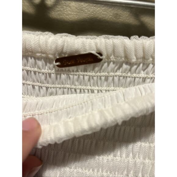 Free People Beaded Midnight White Embellished Convertible Maxi Skirt Dress S? - Picture 7 of 10